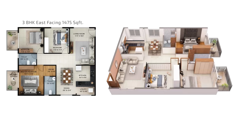 Abhee Silicon Shine 3BHK East